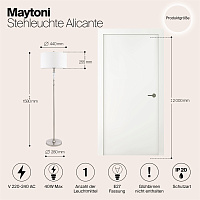 Maytoni Classic Alicante Напольный светильник (торшер) цвет: никель MOD014FL-01N