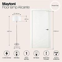 Maytoni Classic Alicante Напольный светильник (торшер) цвет: никель MOD014FL-01N