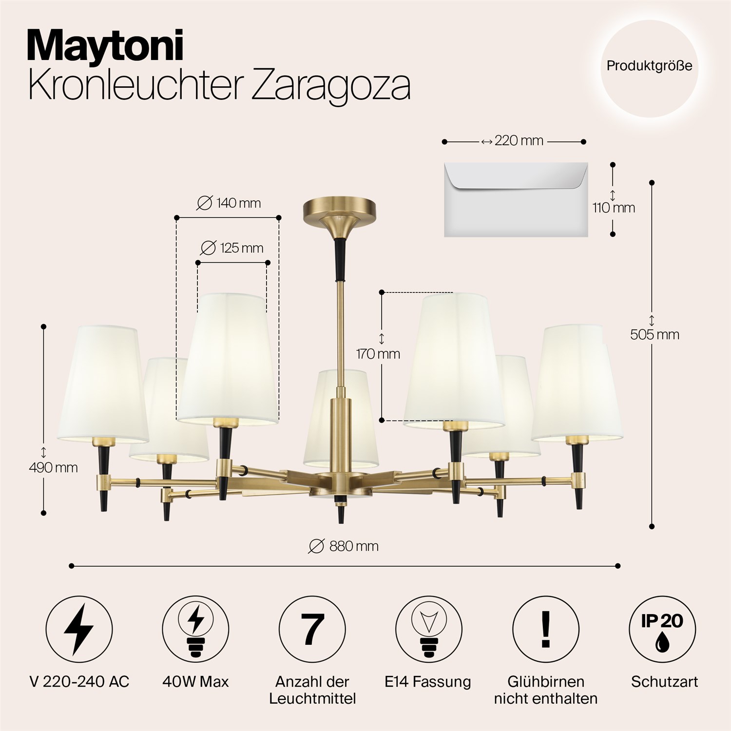 Maytoni Classic Zaragoza Люстра цвет: латунь H001CL-07BS