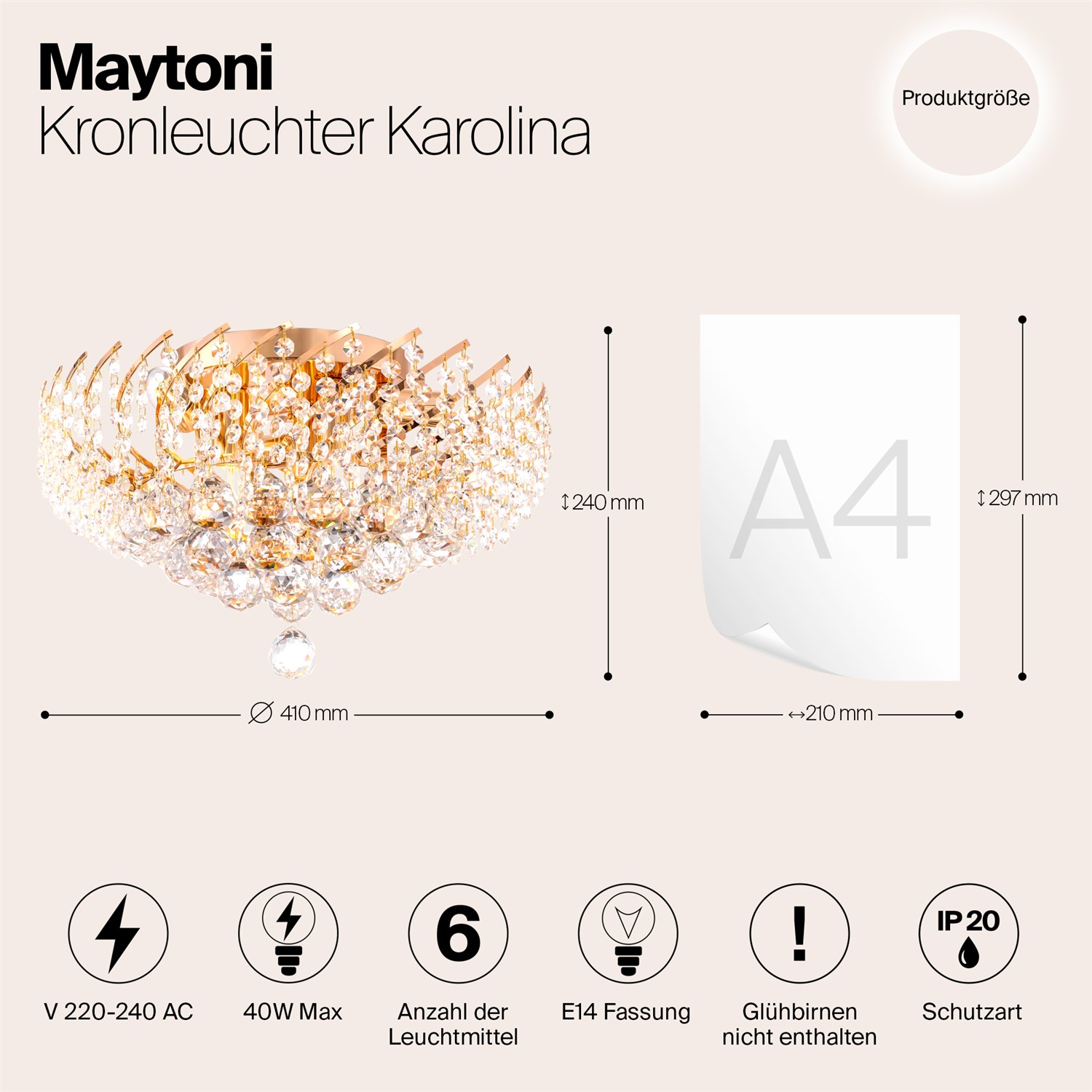 Maytoni Classic Karolina Люстра цвет: золото DIA120-06-G