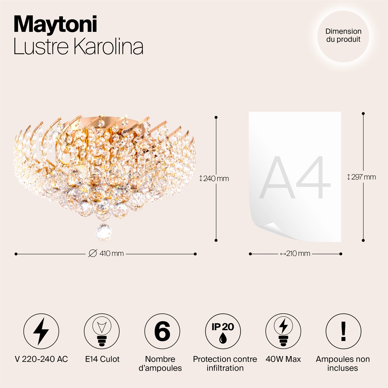 Maytoni Classic Karolina Люстра цвет: золото DIA120-06-G