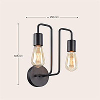 Maytoni Loft Gilbert Настенный светильник (бра) цвет: черный T532WL-02B