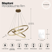 Maytoni Modern Rim Подвесной светильник цвет: латунь MOD058PL-L100BS4K