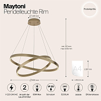 Maytoni Modern Rim Подвесной светильник цвет: латунь MOD058PL-L74BS4K