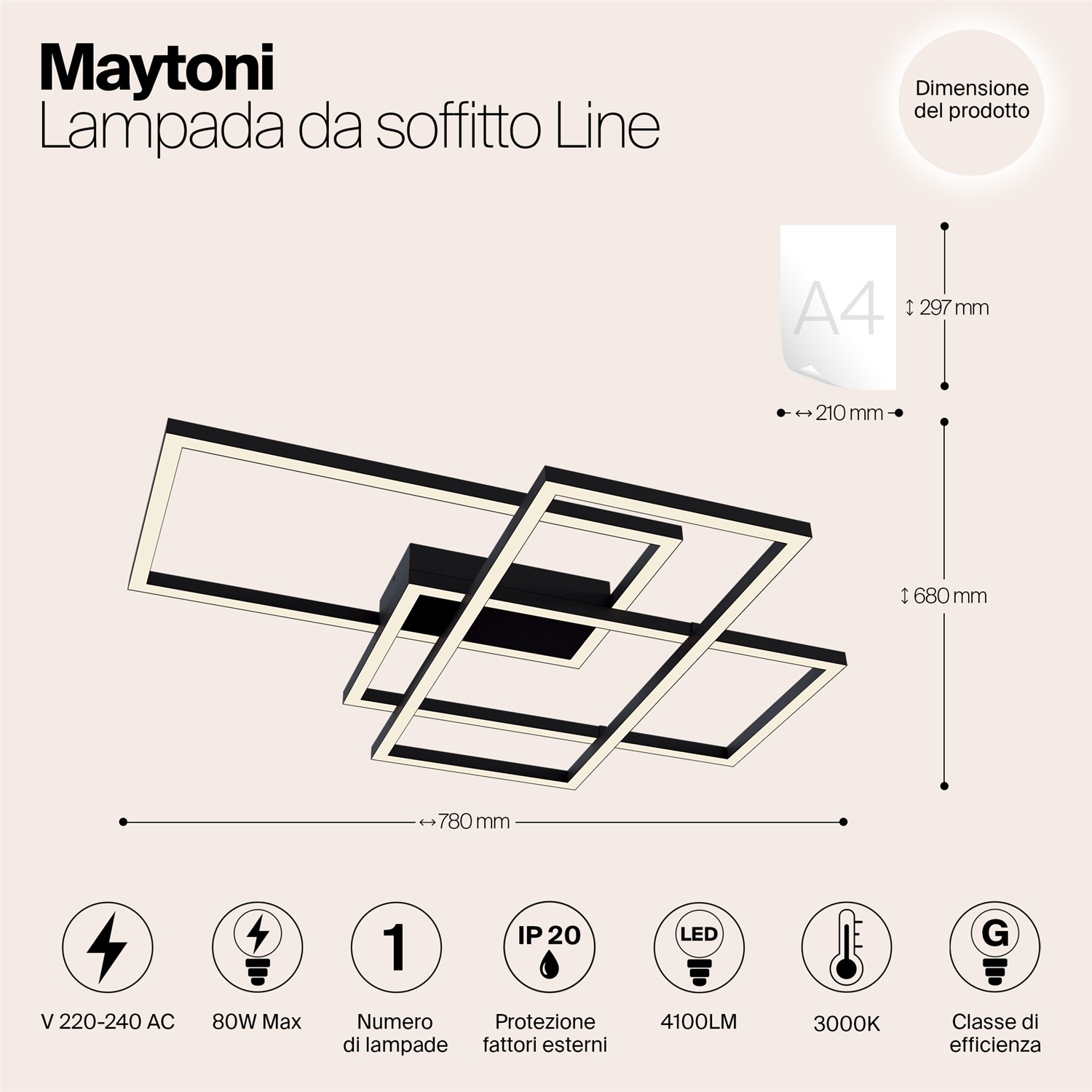 Maytoni Modern Line Потолочный светильник цвет: черный MOD015CL-L80B