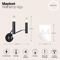 Maytoni Modern Vigo Настенный светильник (бра) цвет: черный MOD620WL-04B