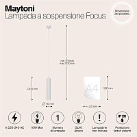 Maytoni Technical Focus Подвесной светильник цвет: белый P075PL-01W