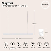 Maytoni Technical BASIS Подвесной светильник цвет: белый P051PL-L40W4K