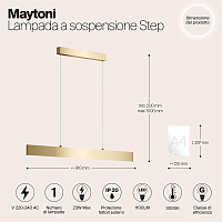 Maytoni Technical Step Подвесной светильник цвет: золото P010PL-L23G3K