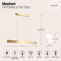 Maytoni Technical Step Подвесной светильник цвет: золото P010PL-L23G3K