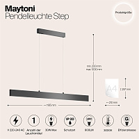 Maytoni Technical Step Подвесной светильник цвет: черный P010PL-L30B