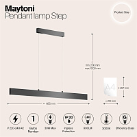 Maytoni Technical Step Подвесной светильник цвет: черный P010PL-L30B