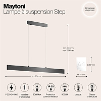 Maytoni Technical Step Подвесной светильник цвет: черный P010PL-L30B