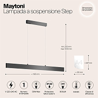Maytoni Technical Step Подвесной светильник цвет: черный P010PL-L30B4K