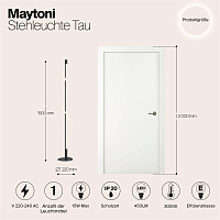 Maytoni Modern Tau Напольный светильник (торшер) цвет: черный MOD166FL-L15B3K