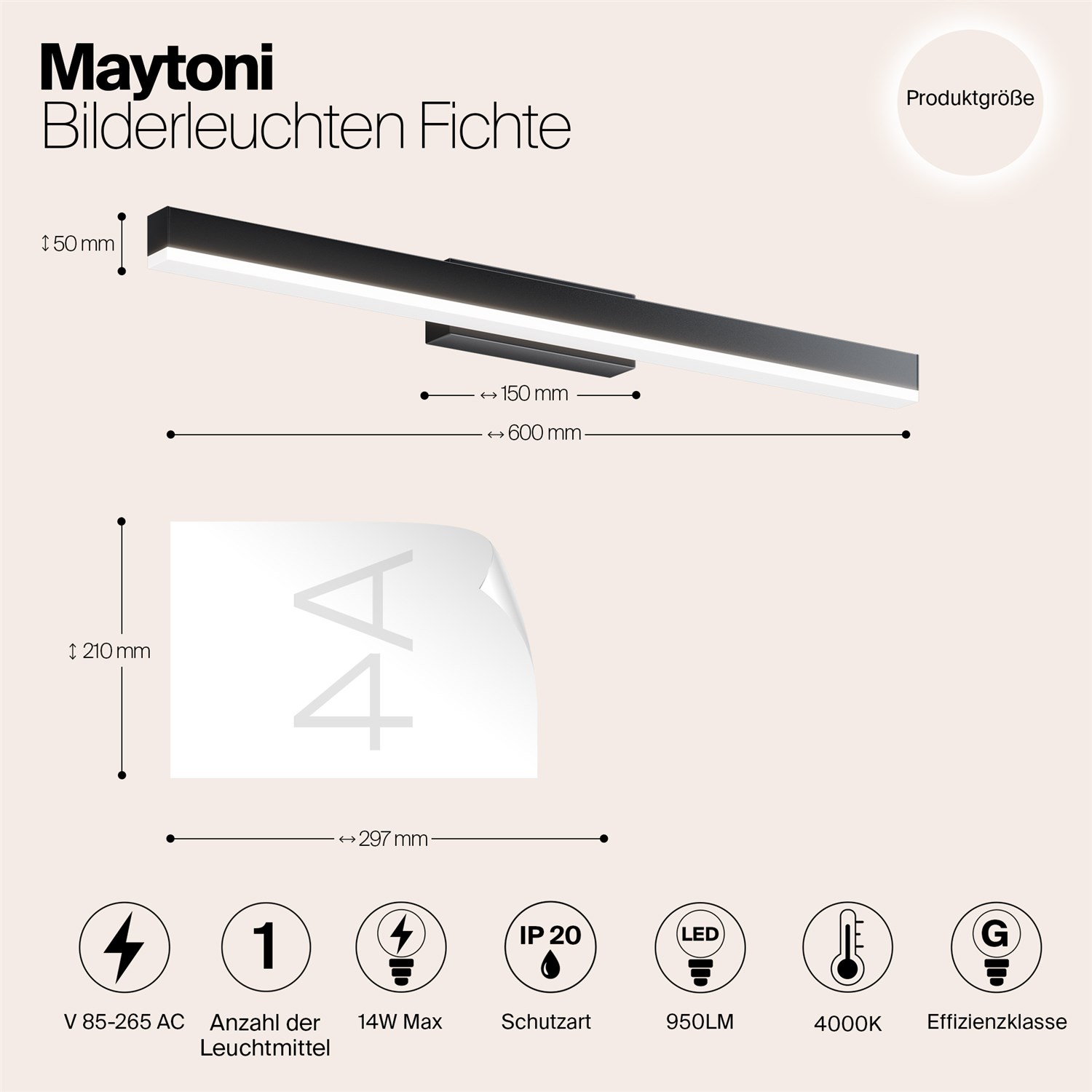 Maytoni Modern Fichte Подсветка цвет: черный MIR012WL-L14B4K