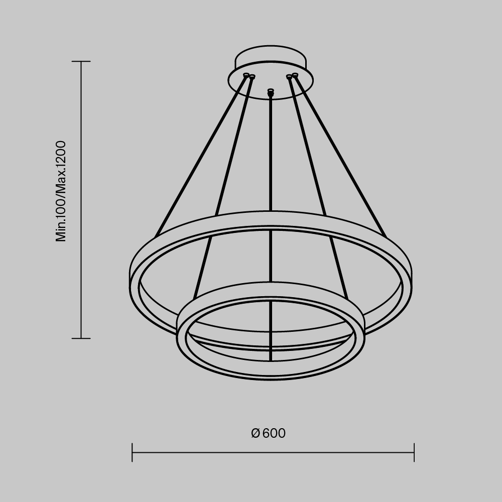 Maytoni Modern Rim Подвесной светильник цвет: черный MOD058PL-L55BK