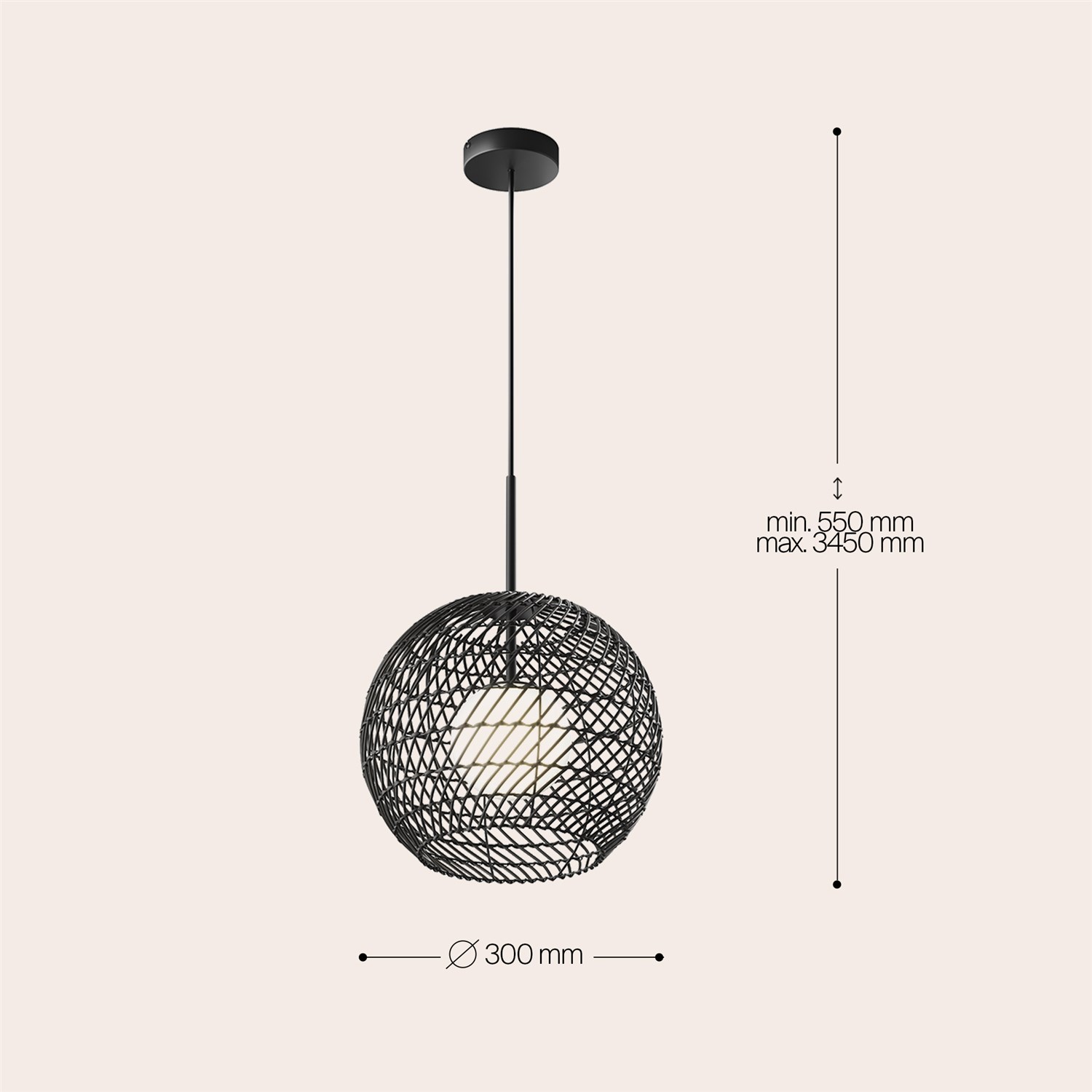 Maytoni Modern Cane Подвесной светильник цвет: черный MOD204PL-01B1
