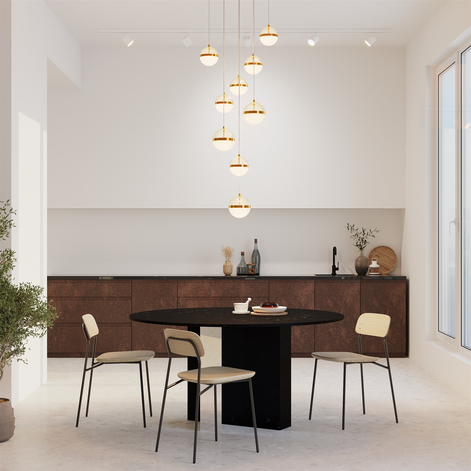 Maytoni Modern Area Подвесной светильник цвет: черный и латунь MOD295PL-L120BBS3K