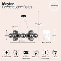 Maytoni Modern Dallas Подвесной светильник цвет: черный MOD545PL-25B