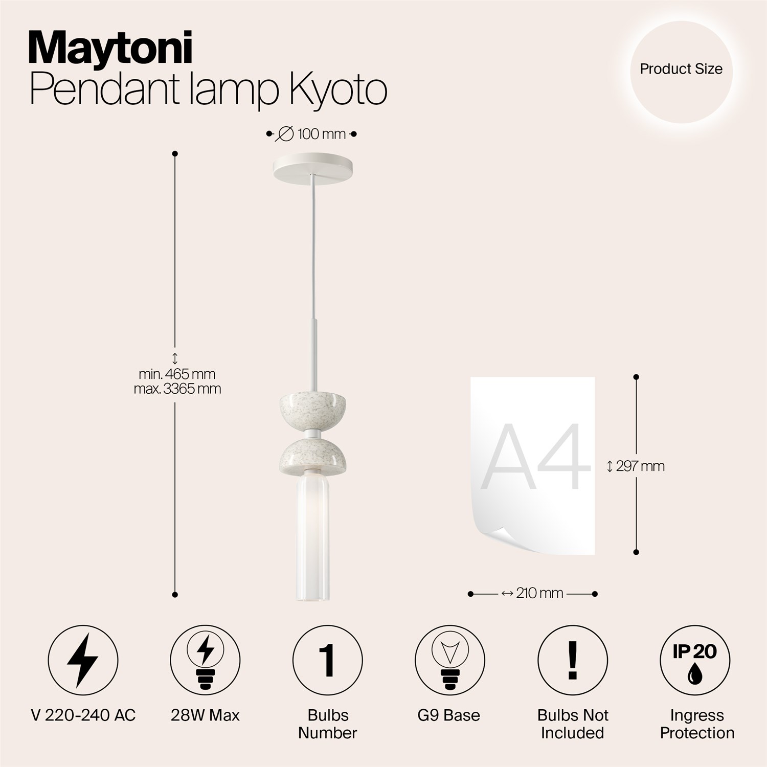 Maytoni Modern Kyoto Подвесной светильник цвет: белый MOD178PL-01W