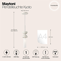 Maytoni Modern Kyoto Подвесной светильник цвет: белый MOD178PL-01W