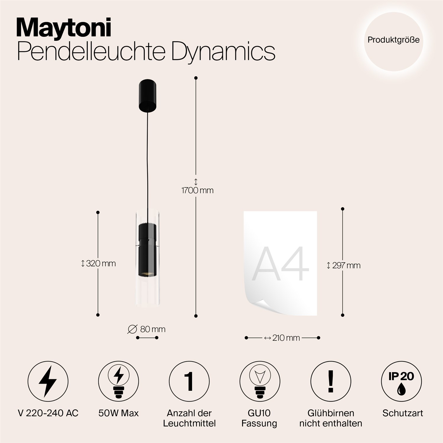 Maytoni Modern Dynamics Подвесной светильник цвет: черный MOD326PL-01B
