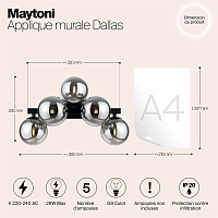 Maytoni Modern Dallas Настенный светильник (бра) цвет: черный MOD547WL-05B