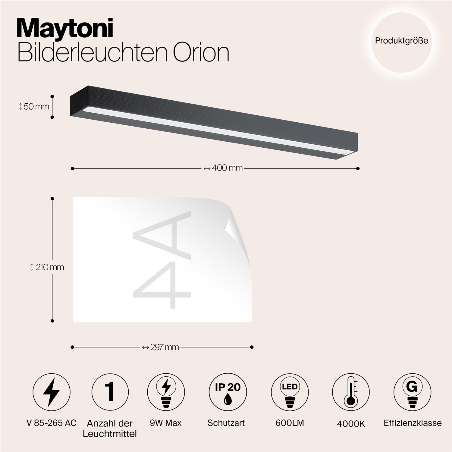 Maytoni Modern Orion Подсветка цвет: черный MIR011WL-L9B4K