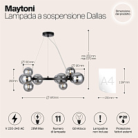 Maytoni Modern Dallas Подвесной светильник цвет: черный MOD545PL-11B