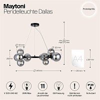 Maytoni Modern Dallas Подвесной светильник цвет: черный MOD545PL-11B