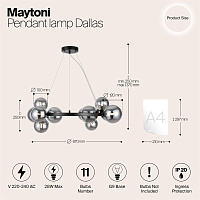 Maytoni Modern Dallas Подвесной светильник цвет: черный MOD545PL-11B