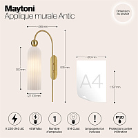 Maytoni Modern Antic Настенный светильник (бра) цвет: золото MOD302WL-01GR