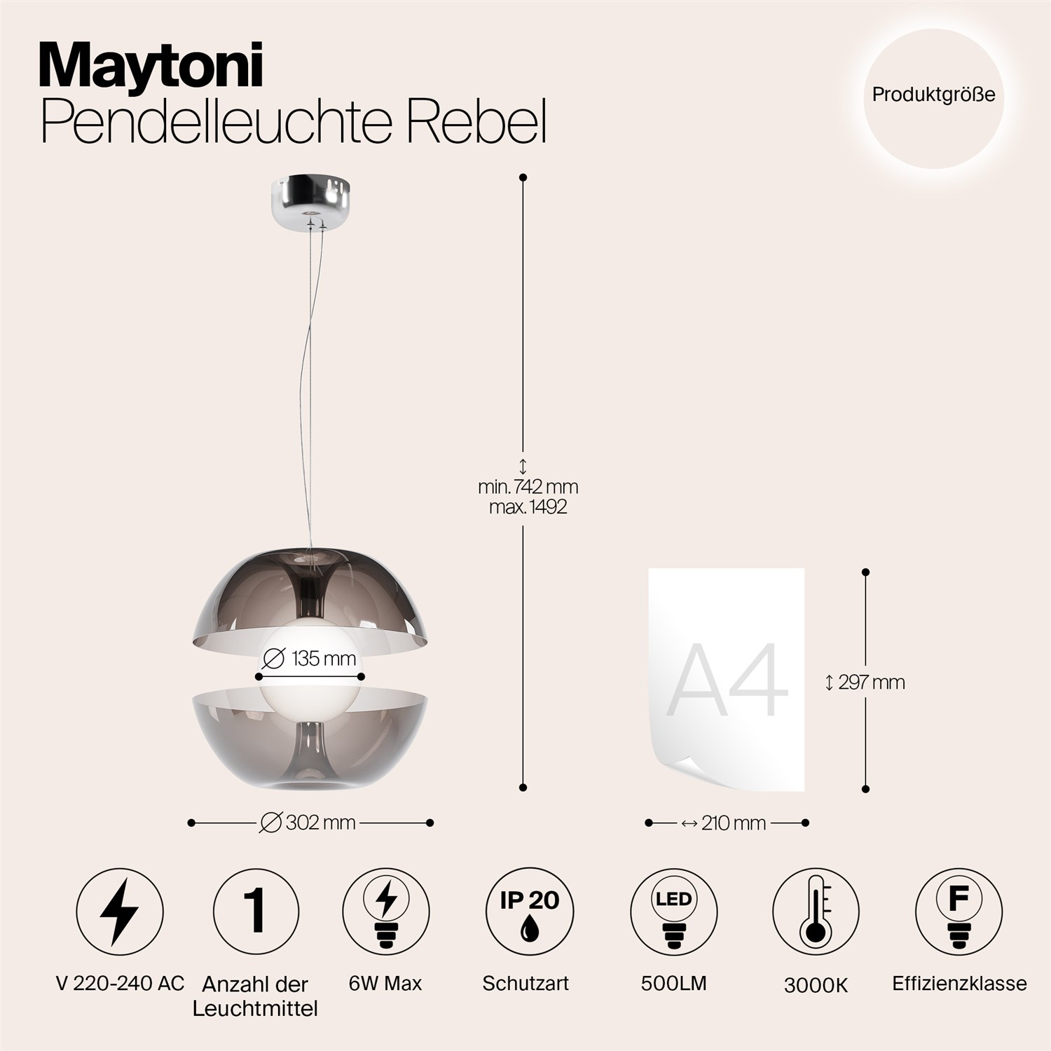 Maytoni Modern Rebel Подвесной светильник цвет: хром MOD322PL-L6B3K