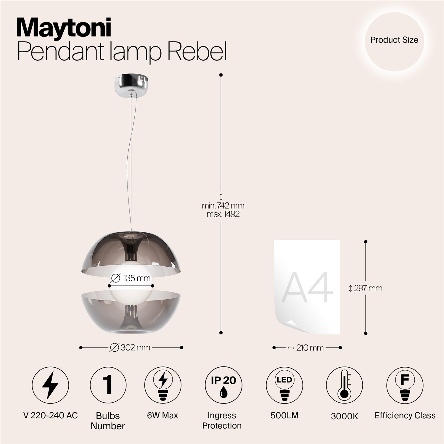 Maytoni Modern Rebel Подвесной светильник цвет: хром MOD322PL-L6B3K