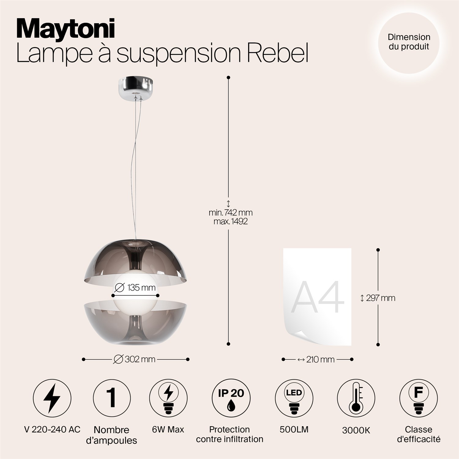 Maytoni Modern Rebel Подвесной светильник цвет: хром MOD322PL-L6B3K