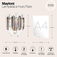 Maytoni Classic Flare Настенный светильник (бра) цвет: золото DIA200WL-02G