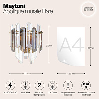 Maytoni Classic Flare Настенный светильник (бра) цвет: золото DIA200WL-02G