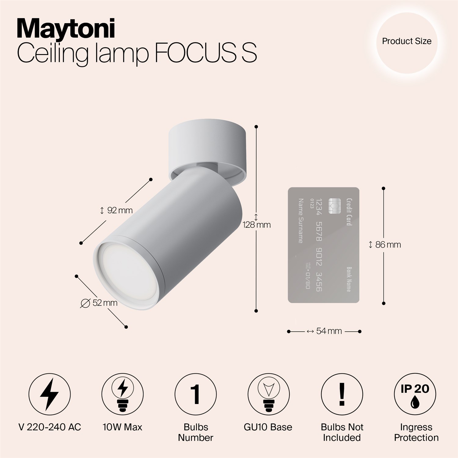 Maytoni Technical FOCUS S Потолочный светильник цвет: белый C050CL-U-1W