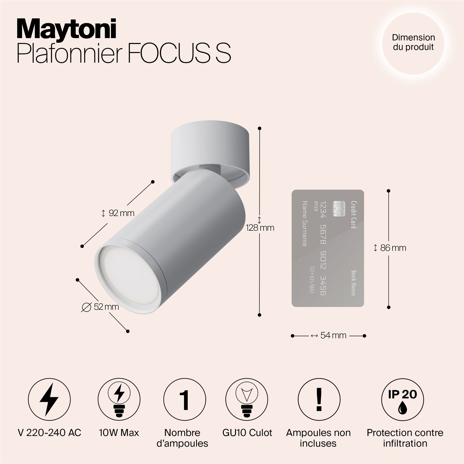 Maytoni Technical FOCUS S Потолочный светильник цвет: белый C050CL-U-1W