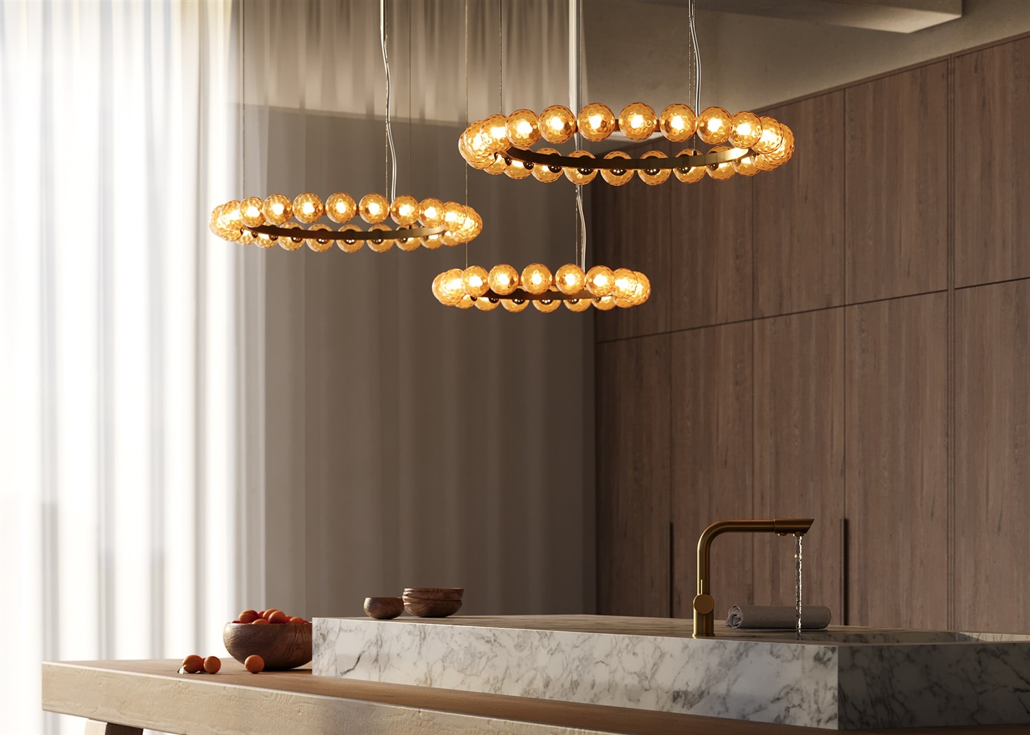 Maytoni Modern Ambre Подвесной светильник цвет: латунь MOD331PL-L32BS3K