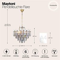 Maytoni Classic Flare Подвесной светильник цвет: золото DIA200PL-06G