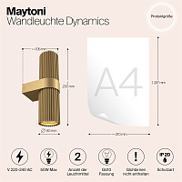 Maytoni Modern Dynamics Настенный светильник (бра) цвет: золото MOD326WL-02MG