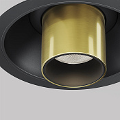 Maytoni Technical Focus T Встраиваемый светильник цвет: черный и латунь C140RS-L200-7W4K-BBS