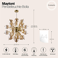 Maytoni Modern Bolla Подвесной светильник цвет: латунь MOD133PL-06BS