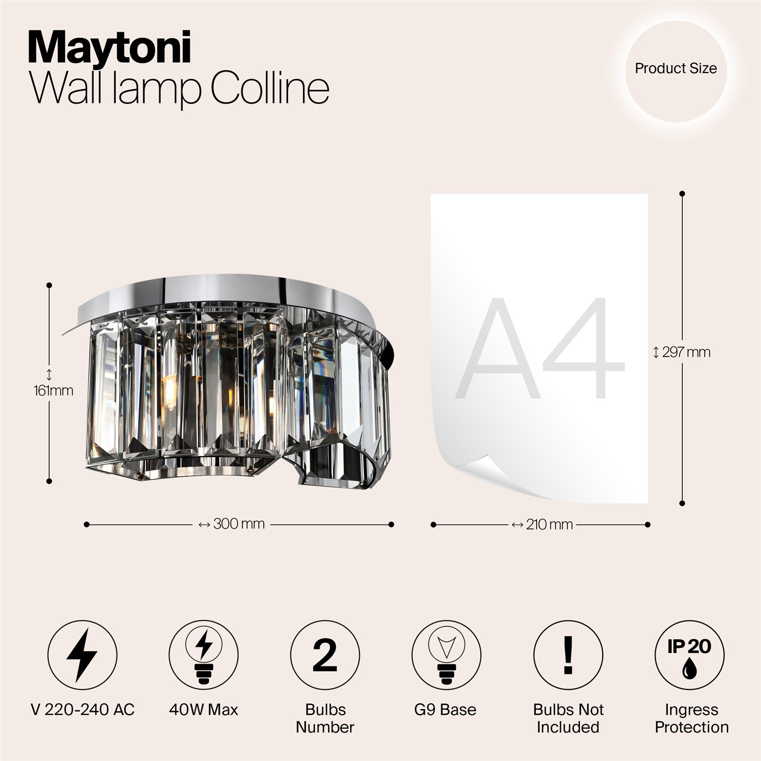 Maytoni Modern Colline Настенный светильник (бра) цвет: хром MOD083WL-02CH