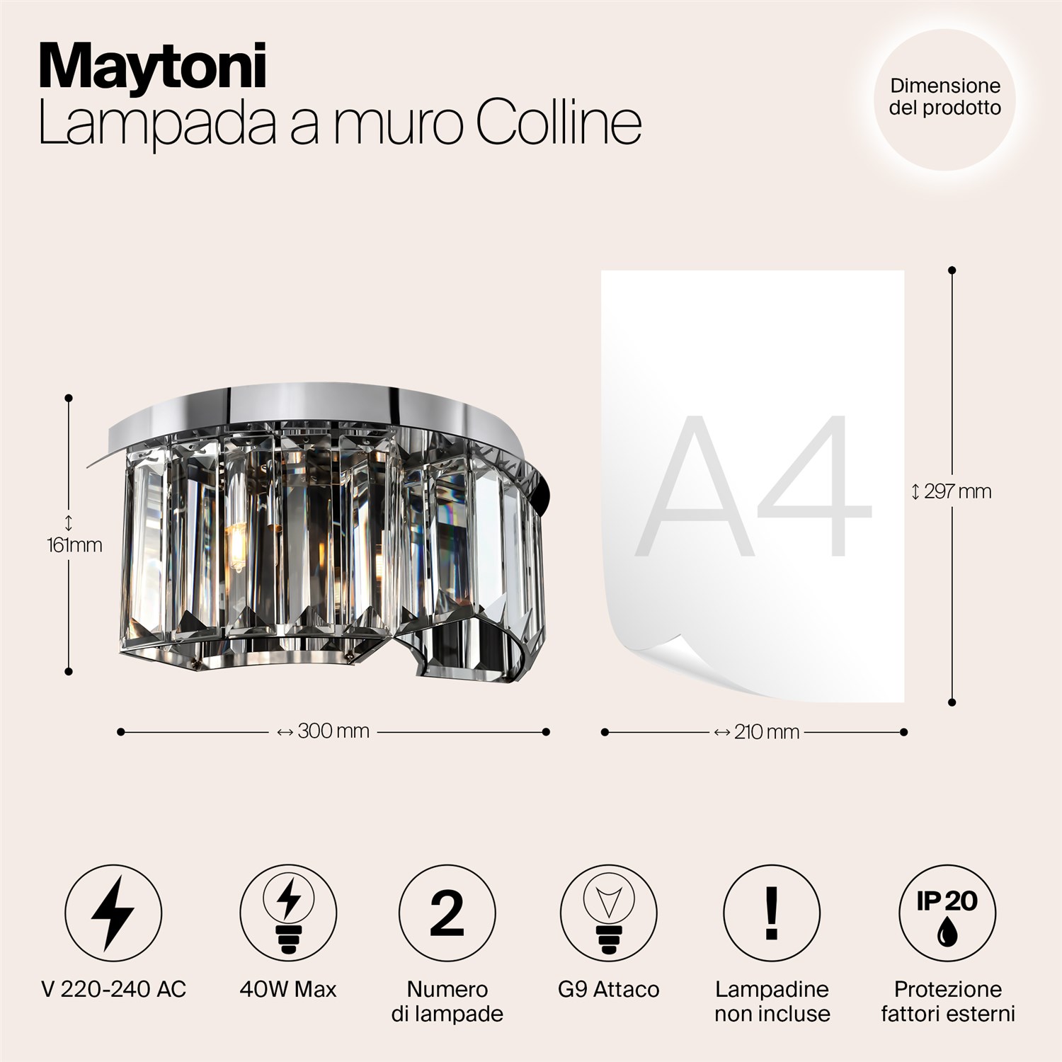 Maytoni Modern Colline Настенный светильник (бра) цвет: хром MOD083WL-02CH