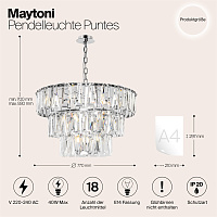 Maytoni Modern Puntes Подвесной светильник цвет: хром MOD043PL-18CH