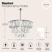 Maytoni Modern Puntes Подвесной светильник цвет: хром MOD043PL-18CH