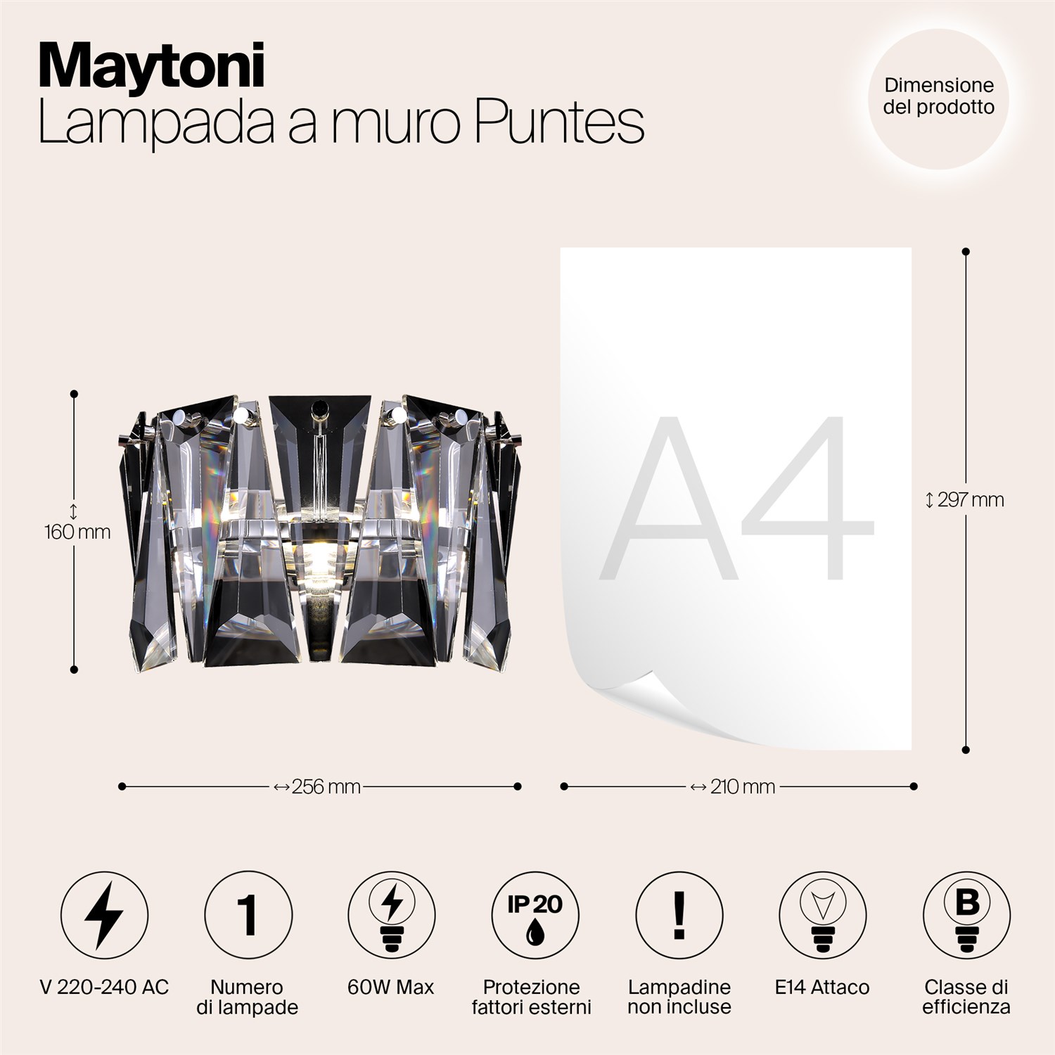 Maytoni Modern Puntes Настенный светильник (бра) цвет: хром MOD043WL-01CH